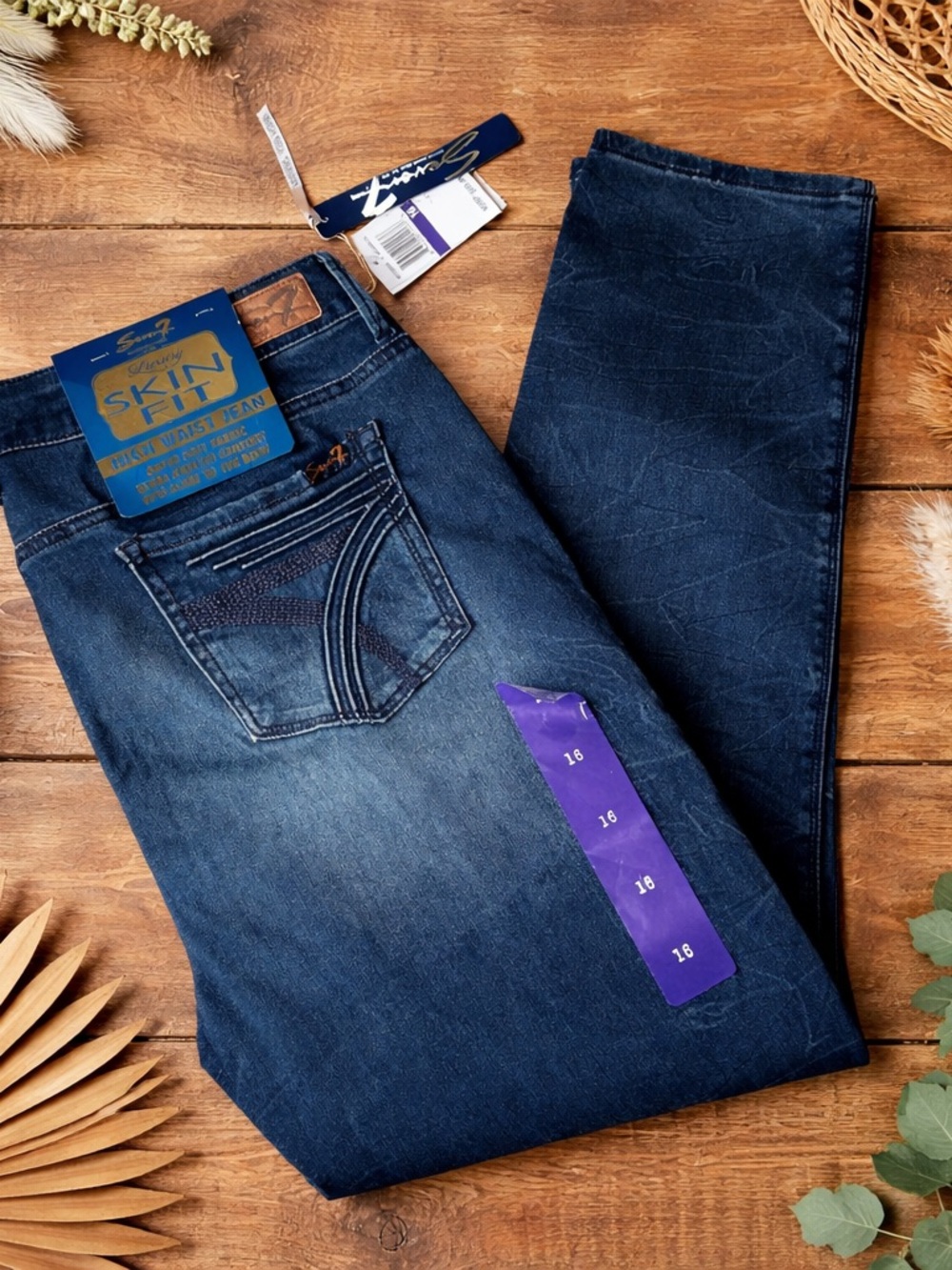 Seven7 Luxury Slim Fit High Waist Super Soft Jeans Womens Size 16 Stretch Denim